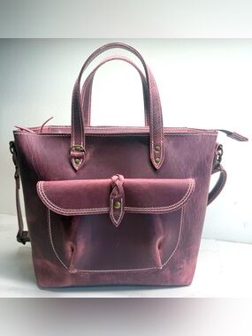 Rebekah Scott Designs Frankie Heritage Leather Tote Mulberry Like New